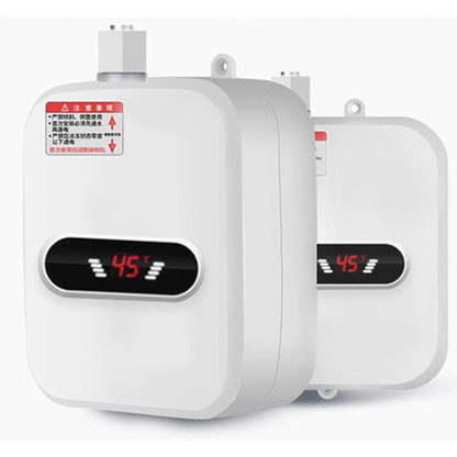 Calentador de agua resistente premium con pantalla digital que muestra la temperatura, diseño moderno y eficiente.