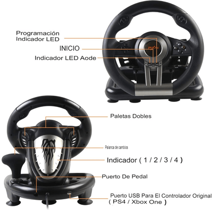 Volante Gamer Pedales Palanca Pxn.Compatibilidad universal.-4